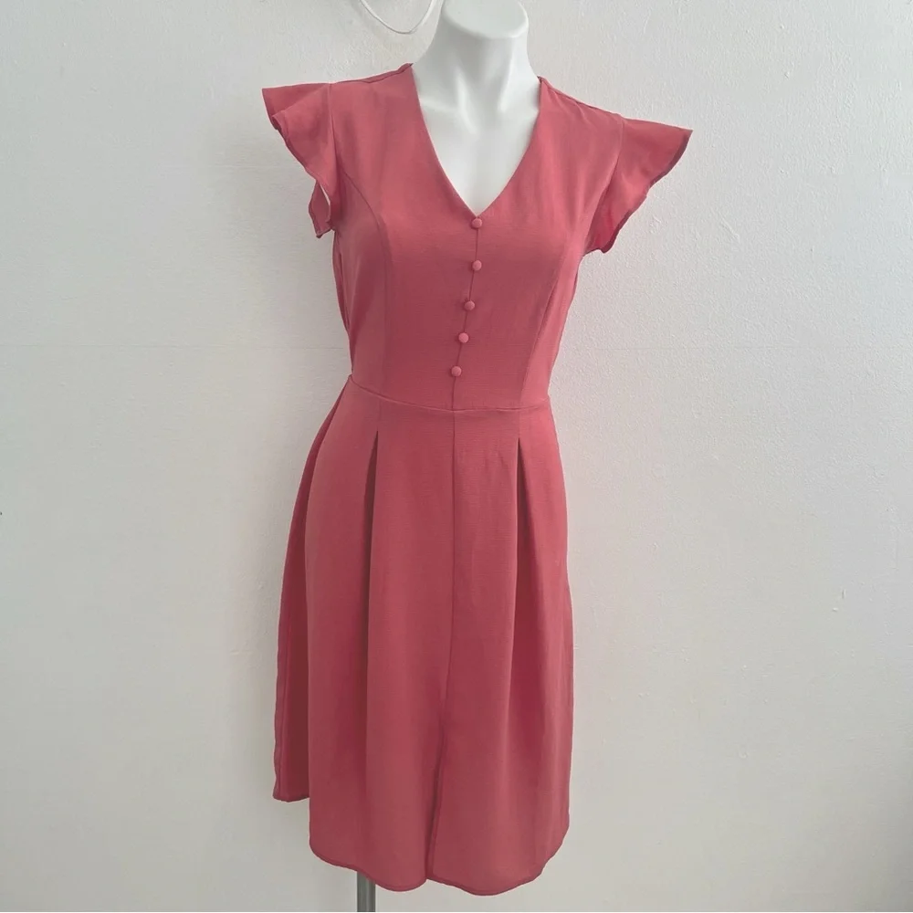 NEW Monteau cap sleeve Midi Dress MAUVE SMALL - Picture 3 of 6